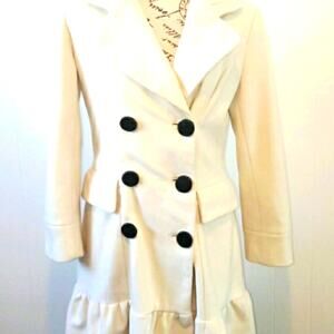 Vintage Y2K Esprit Cream white double breasted wool blend Winter coat. Size S